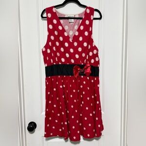 Disney Minnie Mouse Red Polka Dot Dress with Bow